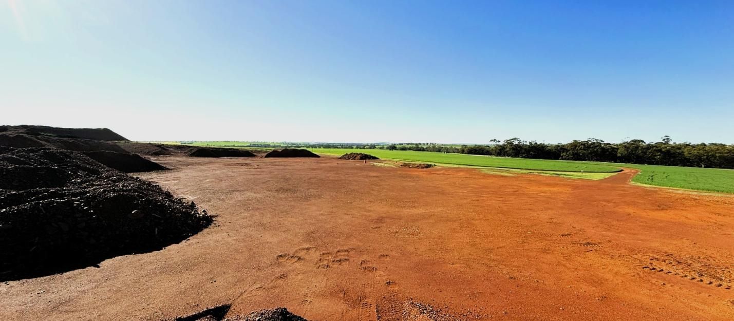 Gravel stockpiles at the Northam Gravel pit in Throssell